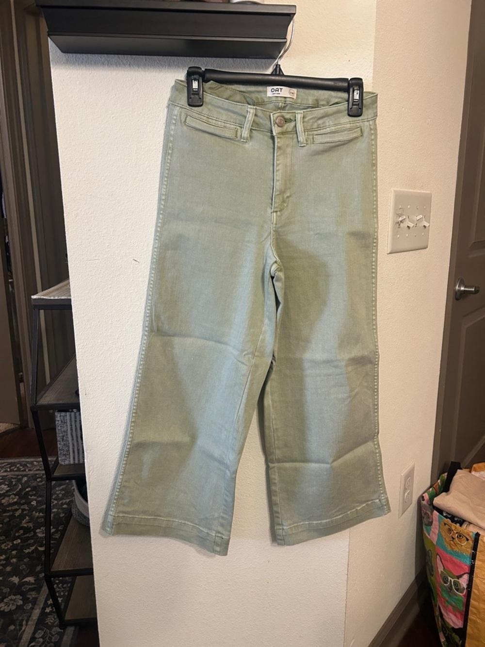 Oat New York Sage Green Wide-Leg Jeans